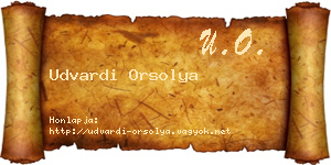 Udvardi Orsolya névjegykártya